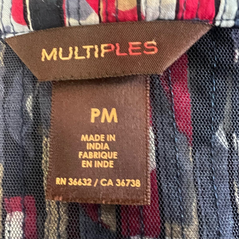 Multiples Ribbonwork Zip Front Jacket Abstract Pr… - image 8